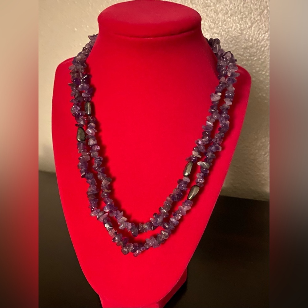 Vintage Amethyst Long Beaded Necklace - Picture 3 of 4